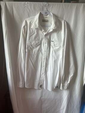 Rafter C Outdoors Men's XL White Long Sleeve Pearl Snap Western Shirt